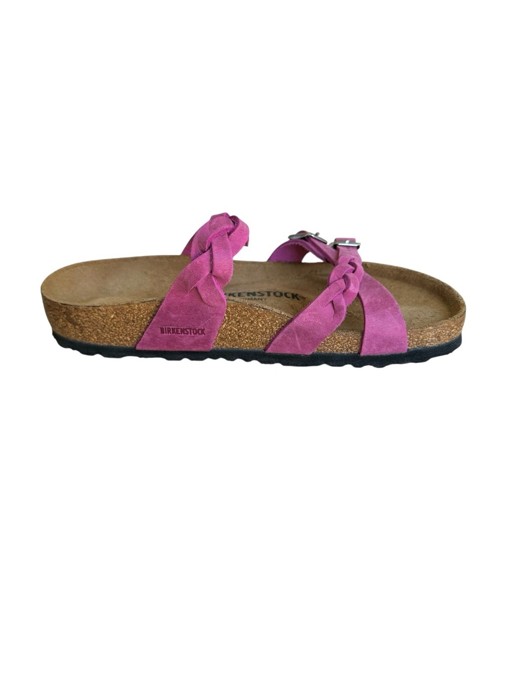 🆕 Birkenstock Franca Braided Fuchsia Oiled Leather Sandal Slides - Picture 7 of 9
